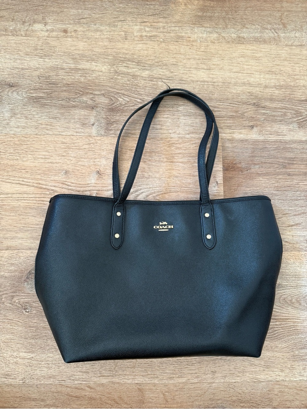 Coach Black Cross Grain Leather Tote